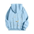 thumbnail image 5 of Fjofpr Blue Hoodies for Women Women's Casual Printed Crew Neck Long Sleeved Loose Hooded Sweatshirts Light Blue xxl, 5 of 6