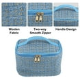 thumbnail image 4 of Unique Bargains Makeup Bag Cosmetic Travel Bag Case Woolen Large Makeup Bag Organizer Bag for Women Plaid Pattern Blue, 4 of 6