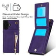thumbnail image 5 of Dteck for iPhone 16 Plus Case, Shockproof Magnetic Protective Zipper Pocket Purse Handbag Shoulder Strap Stylish Protective Cover, Purple, 5 of 8