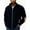 Navy, variant on Men's Vintage Fleece Full-Zip Hoodie, Winter Warm Jacket with Elbow Patches, Gray, XXXL