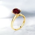 thumbnail image 4 of Gem Stone King 2.00 Ct Oval Red Rhodolite Garnet 10K Yellow Gold Ring, 4 of 4