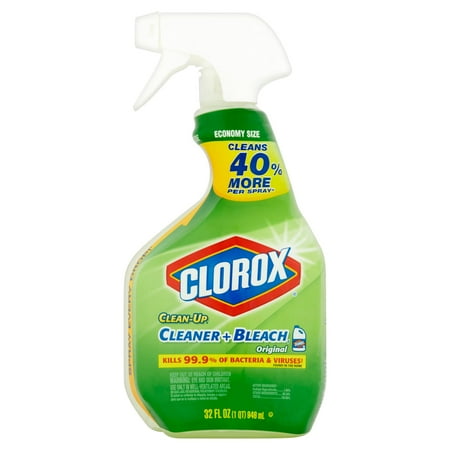 Easy Clean Rose - Bundle - Clorox Clean-Up All Purpose Cleaner with Bleach, Spray Bottle, Original, 32 Ounces & Duck Brand Solid Easy Liner with Clorox, Black, 20