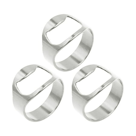 

Clearance Item! Jiiey Bottle Opener Ring 3Pcs Bartender Ring Ring Portable Stainless Steel The Top for Bartenders Creative Bar Tool Jewelry Gift for Friends 3X Bottle Opener