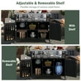 thumbnail image 5 of Outdoor Kitchen Island, Rolling Bar Cart & Storage Cabinet, Farmhouse Solid Wood Outdoor Grill Table with Stainless Steel Top, Spice Rack , Towel Rack for Kitchen & Barbecue, Black, 5 of 27