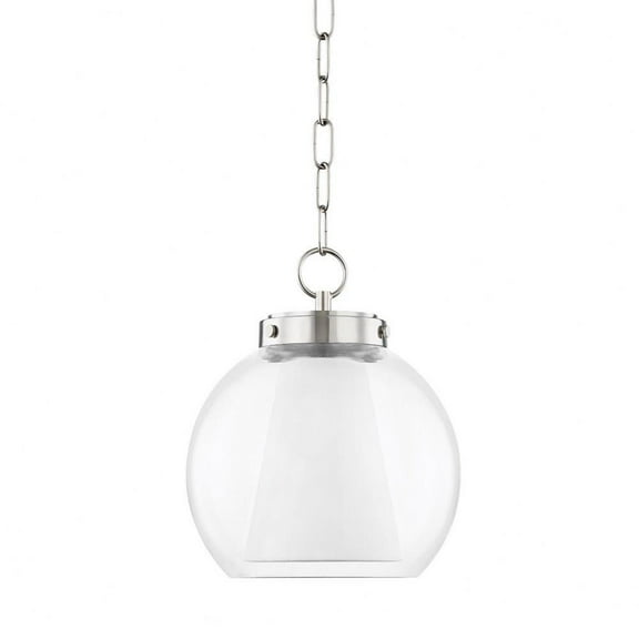 -15W 1 Led Small Pendant in Modern Style-10 inches Wide By 12 inches High-Polished Nickel Finish Bailey Street Home 735-Bel-4366108