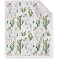 thumbnail image 2 of Llama Alpaca Sherpa Blanket Cartoon Cute Soft Throw Blanket for Sofa Chair Bed Office Travelling Camping 50"x60", 2 of 6