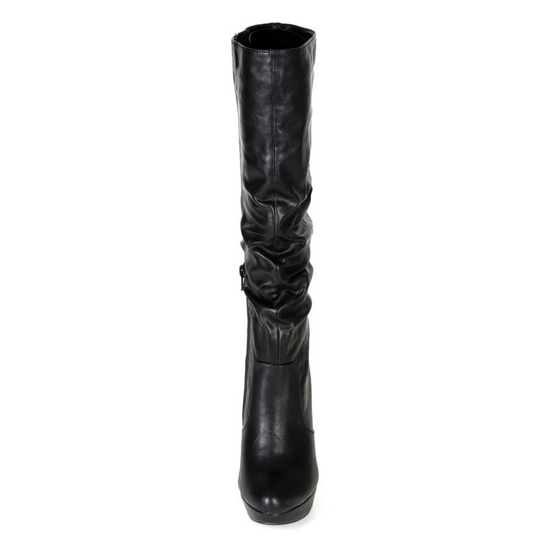 New Women Delicious Lava S Leatherette Knee High Slouchy Stiletto Riding Boot