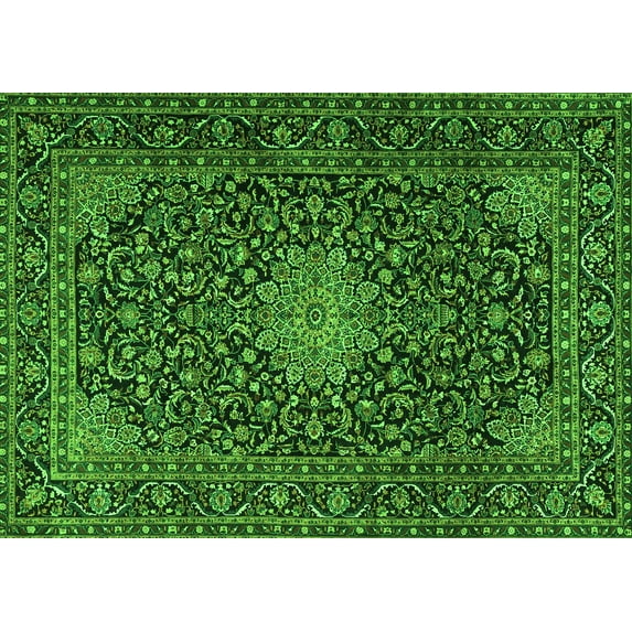 Ahgly Company Indoor Rectangle Persian Green Traditional Area Rugs, 7' x 9'