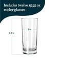 thumbnail image 2 of Libbey 817CD Heavy Base Glass Tumblers, Elegant Finedge Rim Cooler Water Glasses Set of 12, Dishwasher-Safe Glassware Set for Tea, Soda, and More, 2 of 4