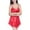 e-1665Watermelon Red447, variant on Hifoo Women Satin Nightgown Nightdress Loose Fit Long Camisole Sleepshirt With Lace Trim For Comfortable And Sleep Leisure Solid Color Sleepwear
