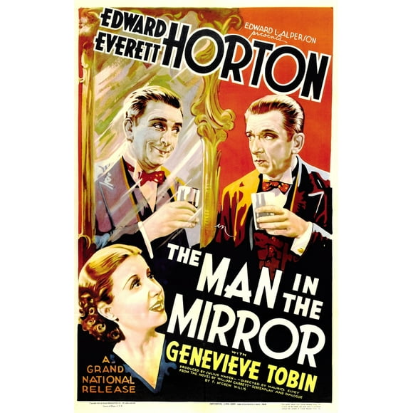 L'homme dans le Miroir Nous Affiche l'Art du Haut: Edward Everett Horton Fois Deux Geneviève Tobin 1936 Affiche du Film Masterprint (24 x 36)