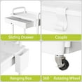 thumbnail image 4 of 5 Tier Rolling Cart Organizer,Bathroom Cart Organizers with Wheels Laundry Room Organization Mobile Shelving Unit Utility Cart Storage Shelves Multi-Functional for Office, Home(White), 4 of 12