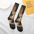thumbnail image 4 of Daiia Sports Socks Palatial Style Flower Rabbit Printed Novelty Crew Socks for Men Women Knee High Socks Cotton Socks Soft & Breathable Support Unisex Socks, 4 of 9