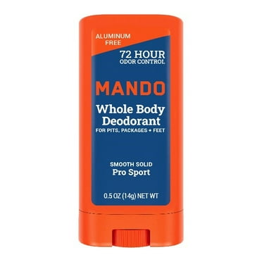 Mando Whole Body Deodorant for Men - Trial Size Smooth Solid Stick - Aluminum Free - Pro Sport - .5oz