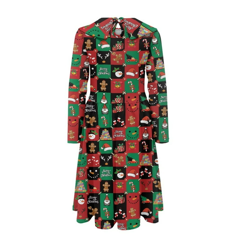collared christmas dress Women Plaid Maxi Dress Christmas Lapel Collar Half Sleeve Shirts Dress Button Down A-Line Flowy Long Dress with Belt (82Black,Small) at Amazon Women's Clothing store