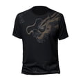 thumbnail image 6 of sunsanly Men Summer Fitness T-shirt Dragon Print Seamless O Neck Short Sleeves Loose Thin Stretchy Soft Breathable Quick-drying Pullover Casual Gym Sport Top, 6 of 8
