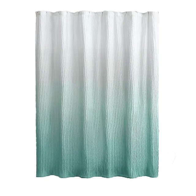 style2 Cortina de ducha plisada de Color sólido Gradual, traje de poliéster con impresión, cortina de ducha impermeable, azul, 180x180cm
