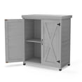 thumbnail image 5 of Glavbiku Outdoor Potting Bench with Storage Cabinet,Work Station Table with Metal Table Top,Gray, 5 of 11