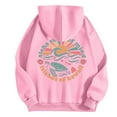 thumbnail image 5 of Half Zip Pullover Women Winter Fall Oversized Hooded Long Sleeve Puff One Shoulder Drawstring Floral Leisure Cotton Sweatshirts Hoodies(Pink,XXL), 5 of 6