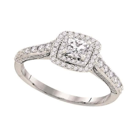 - 14kt White Gold Womens Princess Diamond Solitaire Bridal Wedding Engagement Ring 1.00 Cttw (Certified)