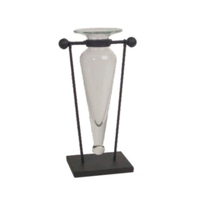 Danya B MC006-C Amphora Vase On Stand With Finials And Hinge Clear 14-Inch