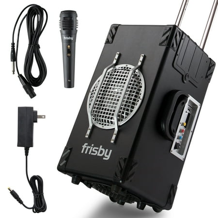 Frisby FS-4300BT 2.1 Ch Bluetooth Portable Karaoke Home Audio Speaker Heavy Duty Trolley System w/ Wired Microphone, SD USB Reader - Excellent Sound Quality with Clear Loud Audio (Best Audio Quality Kbps)