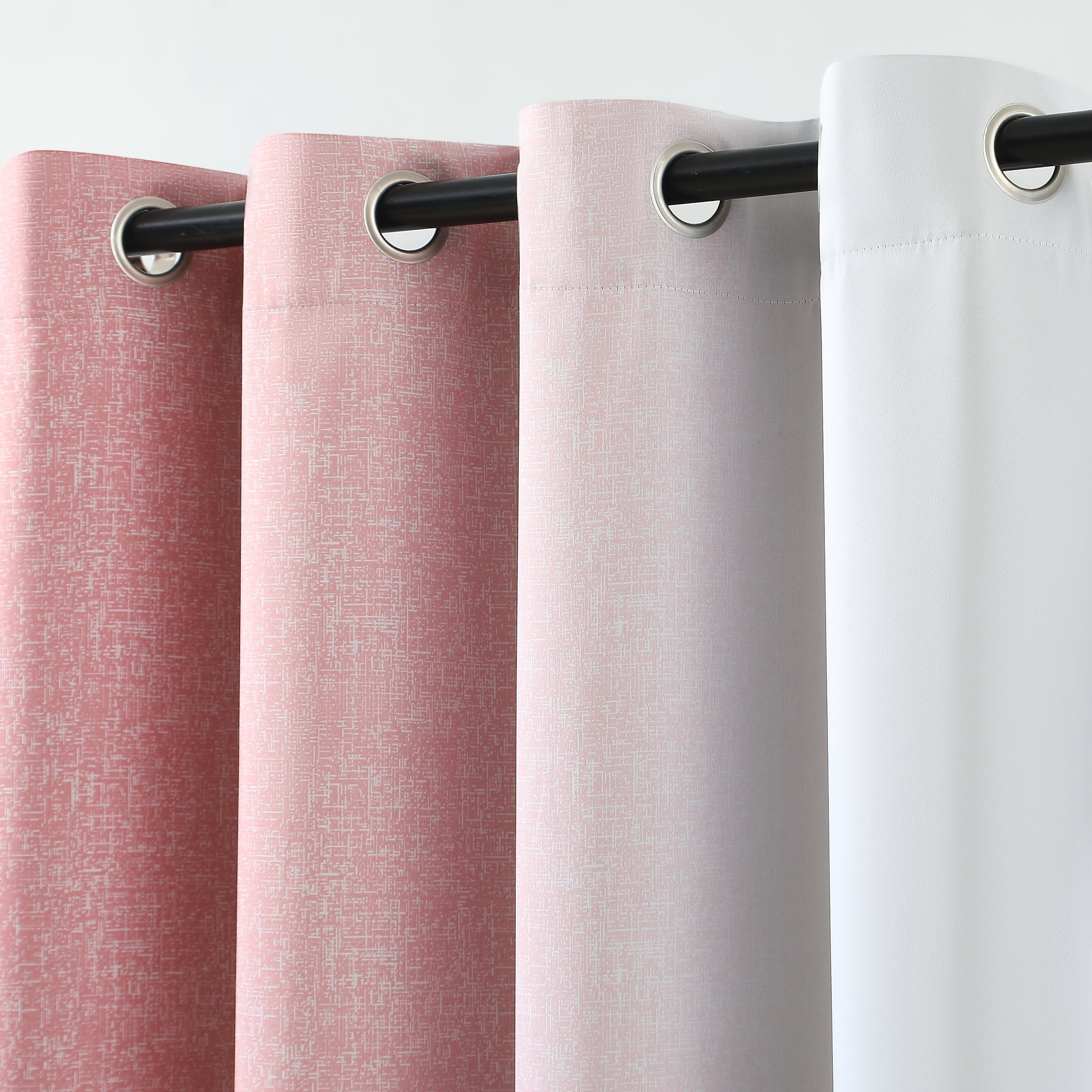 Junvictex Ombre Pink Blackout Curtains, Grommet Top Design, Triple Weave Fabric with Black Layer for Enhanced Privacy and Light Control, Bedroom Window Drapes,54"x95