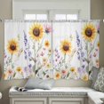 thumbnail image 4 of Sunflower Sheer Curtains 54 Inches Length 2 Panels Set, Window Sheer Curtains for Living Room/Bedroom, Spring Floral Summer Botanical Pastoral Light Filtering Rod Pocket Curtain 52'' x 54'' x 2, 4 of 7