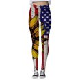 thumbnail image 2 of SNOWSONG Clearance! Leggings for Women, Women's High Waisted Athletic Yoga Independence Day Printed Calf Leggings Yoga Pants, Workout Leggings for Women Leggings for Women Tummy Control Yellow M, 2 of 4