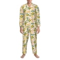 thumbnail image 3 of Lsque Hawaii Palms Pattern Long Sleeve Pajama Set for Men - Soft 2-Piece Sleepwear and Loungewear Set with Pockets, Comfy Nightwear-XX-Large, 3 of 7