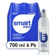 smartwater vapor distilled premium water, 23.7 fl oz, 6 count bottles