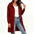 thumbnail image 4 of Miqool Long Hoodies for Women Long Sleeve Button Down Sweatshirts Drawstring Casual Fall Winter Track Jackets with Pockets, 4 of 8