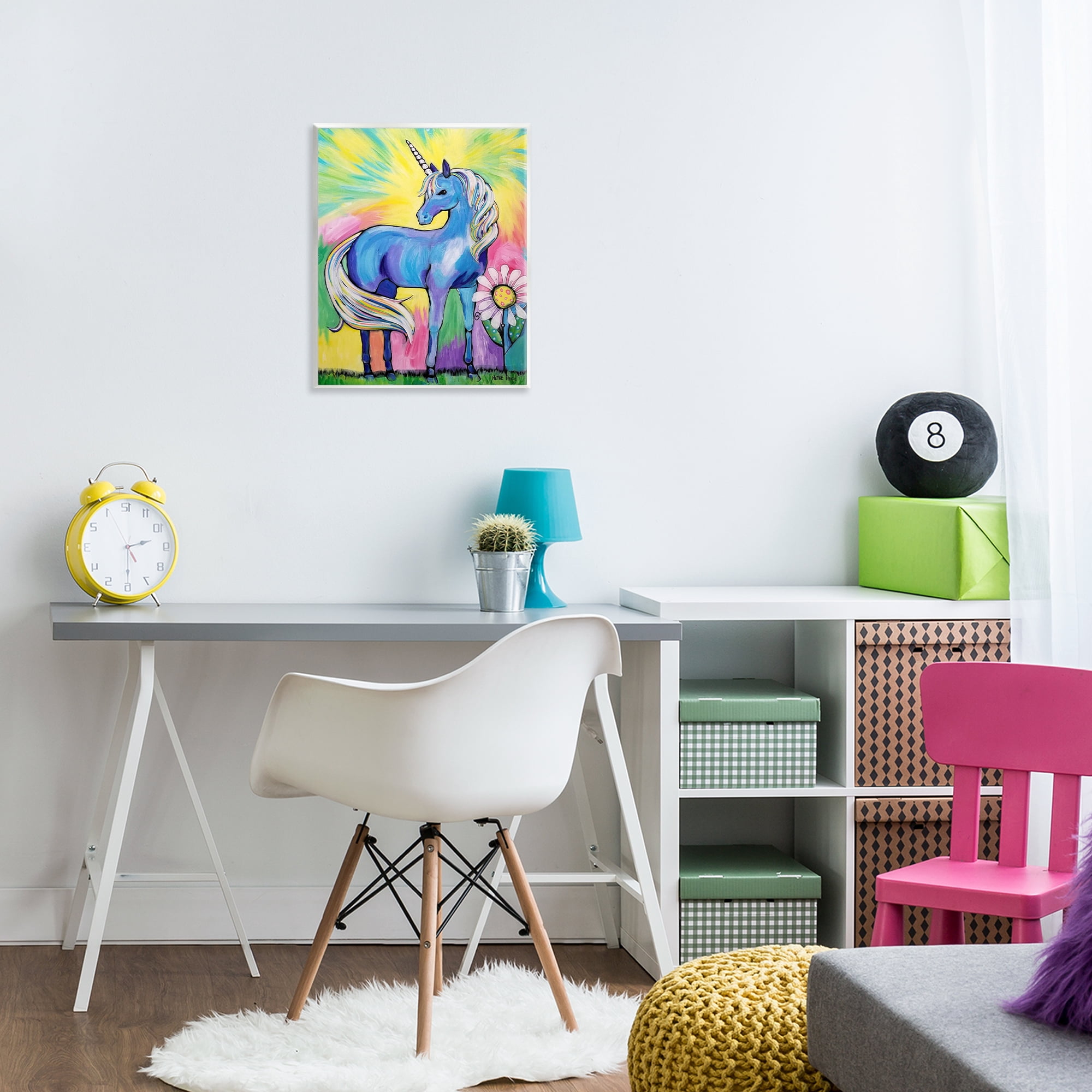 Stupell Industries Magical Unicorn in Rainbow Meadow Wall Plaque Art, design by Nettie Price