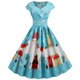 thumbnail image 1 of Vestido de fiesta de noche de Navidad con cuello en V sin mangas con estampado vintage para mujer Pompotops  ghjkhdj9657, 1 of 1