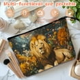 thumbnail image 5 of Makeup Bag Small Toilet Cosmetic Bags Travel Makeup Case Waterproof for Women Girls 6.7X9.45inches - Gorgeous Cosmic - Flower Lion, 5 of 7