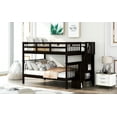 thumbnail image 3 of Generic Stairway Full-Over-Full Bunk Bed with Storage and Guard Rail for Bedroom, Dorm, Espresso, 3 of 9