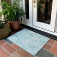 thumbnail image 6 of Addison Rugs Chantille Indoor/Outdoor Transitional Floral Aqua Washable Rectangle Rug, 1'8" x 2'6", 6 of 6