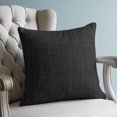 thumbnail image 6 of 16x16 Pillow Covers Set of 2, Minimalist Solid Color Throw Pillow Covers Decorative Couch Cushion Case, Abstract Woven Texture Vintage Black Microfiber Square Pillowcases for Bedroom Car Living Room, 6 of 9