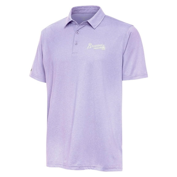 Men's Antigua  Lavender Atlanta Braves Par 3 Polo