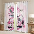 thumbnail image 2 of Castle Fairy High Heels Blackout Curtains Set of 2 (52x84 Each),Rose Window Curtains, 2 of 6
