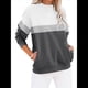 thumbnail image 1 of Sudadera Informal de Larga con Bloques de Color para Mujer, Cuello Redondo, Corte Holgado y Bolsillos. Negro S, 1 of 6