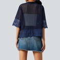 thumbnail image 5 of Coduop Women Open Front Shrug Short Sleeve Lace Patchwork Sheer Bolero Cover Up, 5 of 6