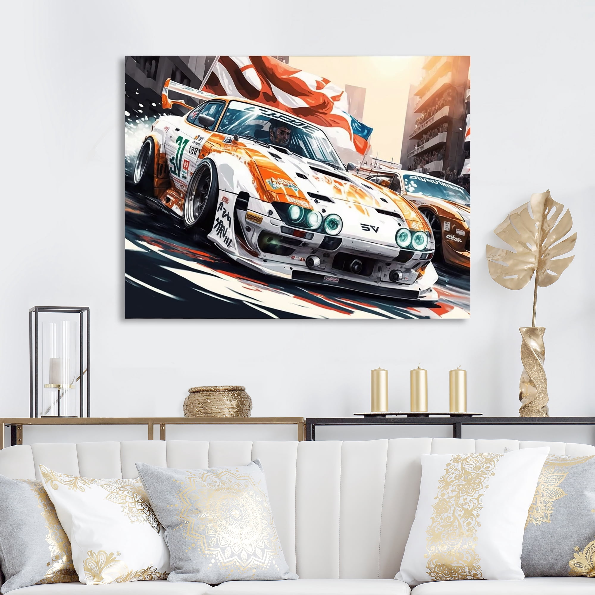 Designart Tokyo Japan Driving Car VI Canvas Wall Art