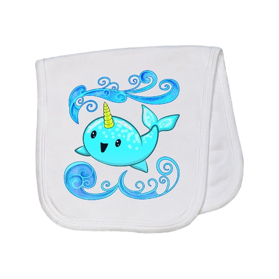 Inktastic Cute and Playful Narwhal Baby Burp Cloth
