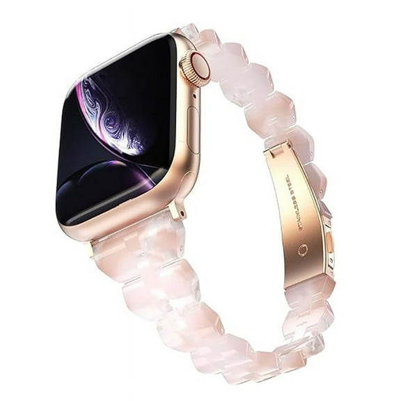 ZSOU Skinny Rounded Resin Link Watch Band for Apple Watch 38/40/41/42mm(Series 10) - Pinkish