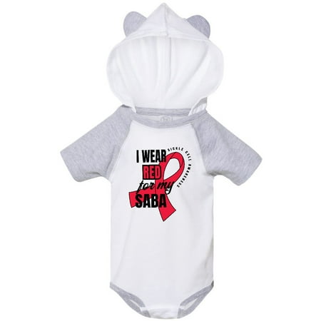 

Inktastic Sickle Cell Awareness I Wear Red For My Saba Gift Baby Boy or Baby Girl Bodysuit
