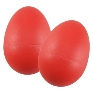 Qilidiba 1 Pair Plastic Percussion Musical Egg Maracas Shakers red
