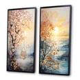 thumbnail image 3 of Designart "Bold Sunrise magic Renewal II" Sunrisesunset Framed Wall Art Set Of 2 - Yellow Landscapes Frame Gallery Set For Office Decor, 3 of 7