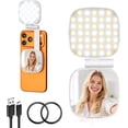 thumbnail image 1 of Magnetic Selfie Light for Phone, [Compatible with MagSafe] 360° Rotatable Clip on Phone Light with Mirror, CRI95, 2500K-9000K, 45 LED, 6 Modes, Portable Phone Ring Light for Streaming, Makeup, 1 of 7