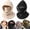 Beige+Black, variant on 3 in 2 Winter Hood Hat, Fleece Double Layer Integrated Hat,Cold Weather Face Cover & Neck Warmer for Outdoor